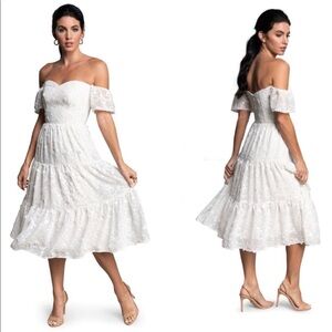 Dress the Population River Off-the-Shoulder Midi Dress